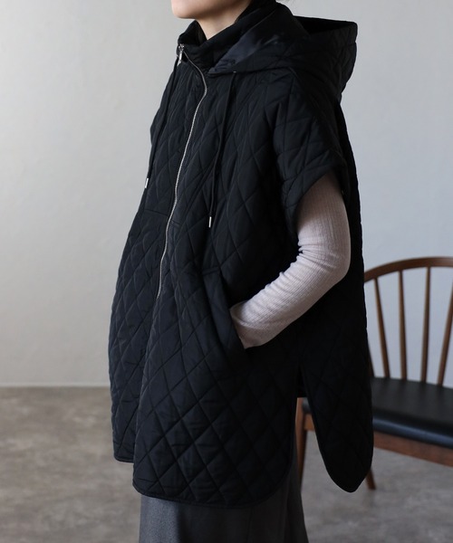 ap retro（アプレトロ）の「【袖部分取り外し可能】キルティング2WAYブルゾン/パディングブルゾン（ダウンジャケット/コート・レディース・アイボリー/ブラック/カーキ・FREE）」の17枚目の写真