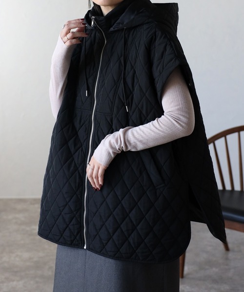 ap retro（アプレトロ）の「【袖部分取り外し可能】キルティング2WAYブルゾン/パディングブルゾン（ダウンジャケット/コート・レディース・アイボリー/ブラック/カーキ・FREE）」の20枚目の写真