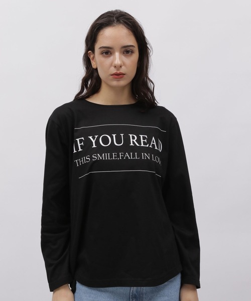 LAKOLE(ラコレ)の「ロゴプリントT / 977352(Tシャツ/カットソー・レディース・グレー/ブラック/ブルー/オフホワイト・MEDIUM/SMALL)」の2枚目の写真