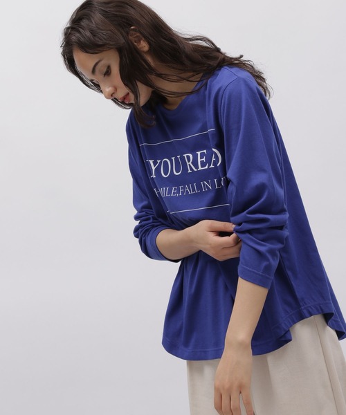 LAKOLE(ラコレ)の「ロゴプリントT / 977352(Tシャツ/カットソー・レディース・グレー/ブラック/ブルー/オフホワイト・MEDIUM/SMALL)」の6枚目の写真