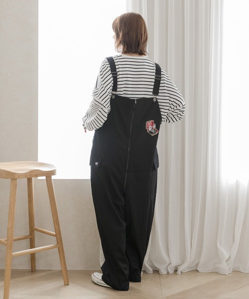 ScoLar（スカラー）の「333006：レコードを回すウサギとクマの刺繍オーバーオール（サロペット/オーバーオール・メンズ・ネイビー/ブラウン/ブラック・M）」の11枚目の写真