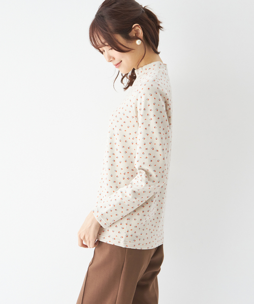 DECOY SINCE 1981(デコイシンスイチキュウハチイチ)の「オーガニックコットンスムースプリントプルオーバー(Tシャツ/カットソー・レディース・ベージュ/ネイビー・M/L)」の4枚目の写真