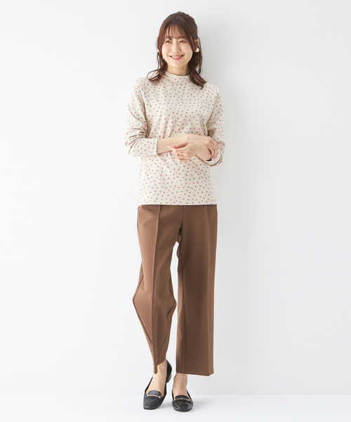 DECOY SINCE 1981(デコイシンスイチキュウハチイチ)の「オーガニックコットンスムースプリントプルオーバー(Tシャツ/カットソー・レディース・ベージュ/ネイビー・M/L)」の3枚目の写真