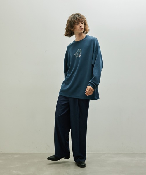 JUNRED（ジュンレッド）の「フラワー刺繍ロングスリーブTシャツ（Tシャツ/カットソー・メンズ・ホワイト/グリーン/ブラック・L/M/S）」の12枚目の写真