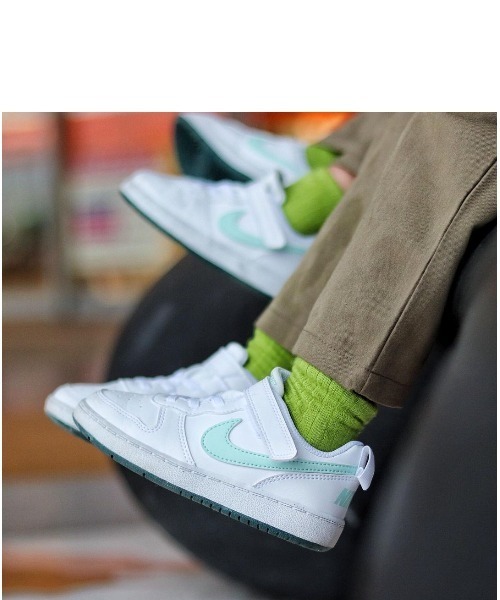 NIKE（ナイキ）の「NIKE ナイキ 12-16 COURT BOROUGH LOW (TD) コート ボロー LOW リクラフト TD KDV5458 102WHT/JADICE（スニーカー・キッズ・ホワイト・12/13/14/15 /16）」の13枚目の写真