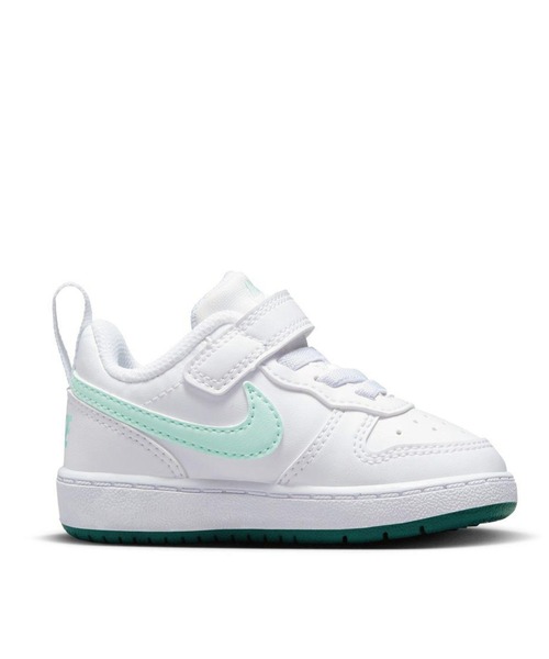 NIKE（ナイキ）の「NIKE ナイキ 12-16 COURT BOROUGH LOW (TD) コート ボロー LOW リクラフト TD KDV5458 102WHT/JADICE（スニーカー・キッズ・ホワイト・12/13/14/15 /16）」の5枚目の写真