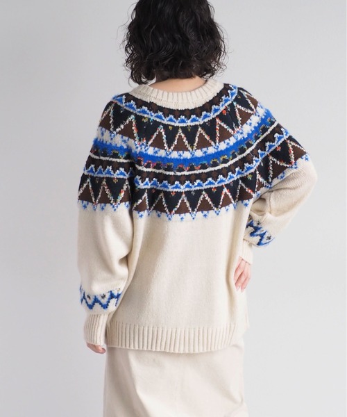 cepo（セポ）の「キュウシン柄クルーネックカーディガン（カーディガン/ボレロ・レディース・ネイビー/オフホワイト・M）」の8枚目の写真