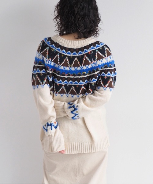 cepo（セポ）の「キュウシン柄クルーネックカーディガン（カーディガン/ボレロ・レディース・ネイビー/オフホワイト・M）」の18枚目の写真