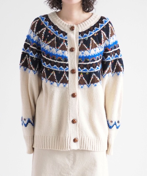 cepo（セポ）の「キュウシン柄クルーネックカーディガン（カーディガン/ボレロ・レディース・ネイビー/オフホワイト・M）」の19枚目の写真