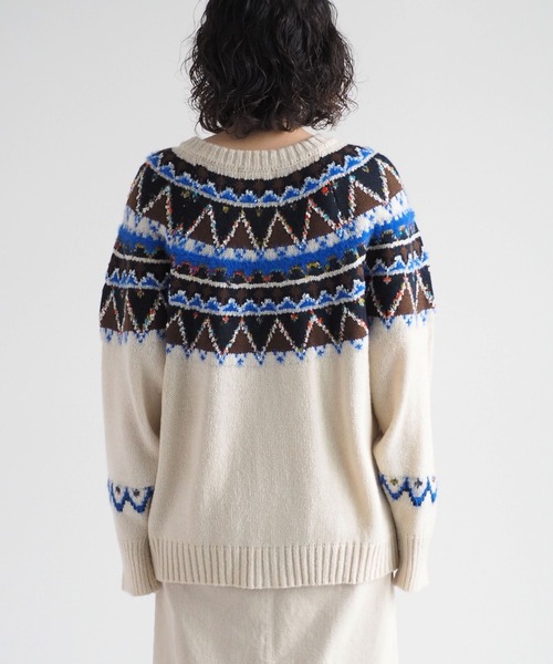 cepo（セポ）の「キュウシン柄クルーネックカーディガン（カーディガン/ボレロ・レディース・ネイビー/オフホワイト・M）」の14枚目の写真