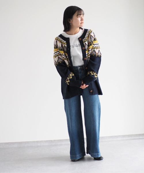 cepo（セポ）の「キュウシン柄クルーネックカーディガン（カーディガン/ボレロ・レディース・ネイビー/オフホワイト・M）」の21枚目の写真