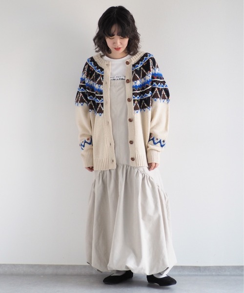 cepo（セポ）の「キュウシン柄クルーネックカーディガン（カーディガン/ボレロ・レディース・ネイビー/オフホワイト・M）」の20枚目の写真