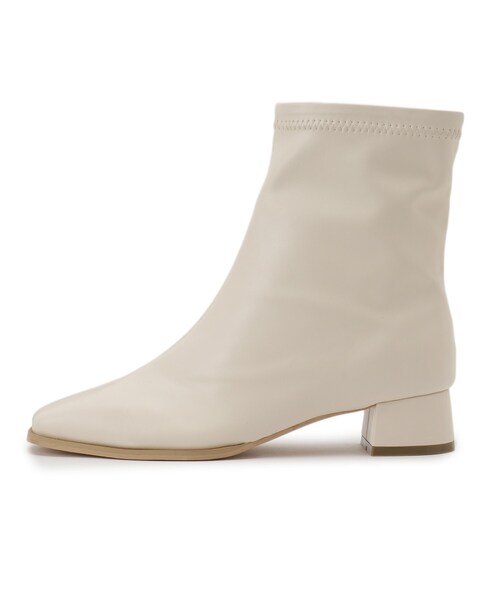 ESPERANZA（エスペランサ）の「◆スクエアトゥストレッチショートブーツ【ESPERANZA_blanca】（ブーツ・レディース・アイボリー/ブラック・L/M/LL/S）」の6枚目の写真