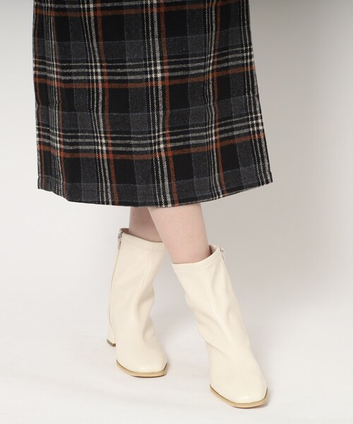 ESPERANZA（エスペランサ）の「◆スクエアトゥストレッチショートブーツ【ESPERANZA_blanca】（ブーツ・レディース・アイボリー/ブラック・L/M/LL/S）」の20枚目の写真