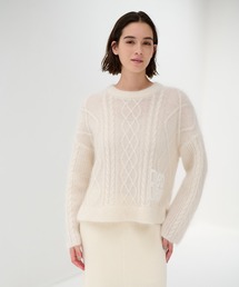 LANVIN en Bleu | ロゴケーブルニット(ニット/セーター)