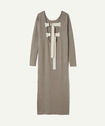 leinwande belted knit long dress【black】 leinwande（ラインヴァンド）の「Belted Knit Dress（ワンピース