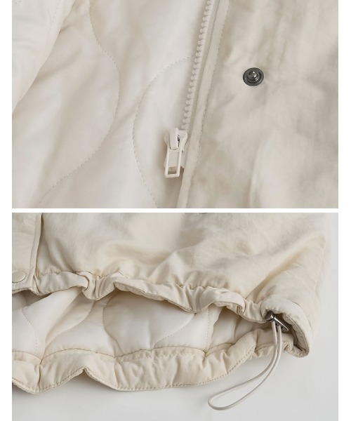 Re:EDIT（リエディ）の「[HITアウター][低身長サイズ有]中綿入りオーバーサイズモンスターパーカーコート（ダウンジャケット/コート・レディース・ブラック/アイボリー/カーキ・MEDIUM/SHORT/LARGE）」の20枚目の写真