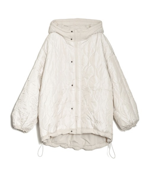 Re:EDIT（リエディ）の「[HITアウター][低身長サイズ有]中綿入りオーバーサイズモンスターパーカーコート（ダウンジャケット/コート・レディース・ブラック/アイボリー/カーキ・MEDIUM/SHORT/LARGE）」の21枚目の写真