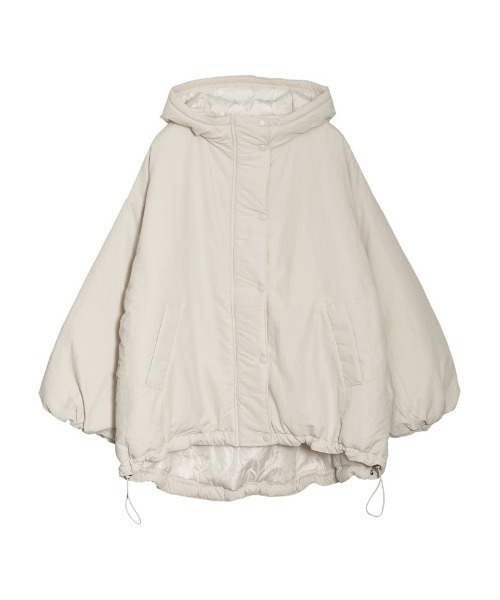 Re:EDIT（リエディ）の「[HITアウター][低身長サイズ有]中綿入りオーバーサイズモンスターパーカーコート（ダウンジャケット/コート・レディース・ブラック/アイボリー/カーキ・MEDIUM/SHORT/LARGE）」の16枚目の写真