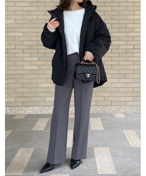 Re:EDIT（リエディ）の「[HITアウター][低身長サイズ有]中綿入りオーバーサイズモンスターパーカーコート（ダウンジャケット/コート・レディース・ブラック/アイボリー/カーキ・MEDIUM/SHORT/LARGE）」の10枚目の写真