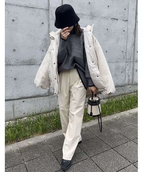 Re:EDIT（リエディ）の「[HITアウター][低身長サイズ有]中綿入りオーバーサイズモンスターパーカーコート（ダウンジャケット/コート・レディース・ブラック/アイボリー/カーキ・MEDIUM/SHORT/LARGE）」の11枚目の写真