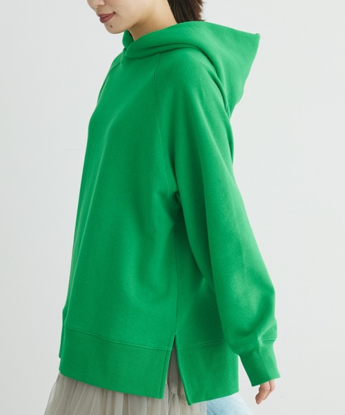 Green　Parks（グリーンパークス）の「裏起毛パーカー（スウェット・レディース・ライトベージュ/ダークネイビー/ホワイト系その他2/ブラック/ブルー/グリーン・FREE）」の4枚目の写真