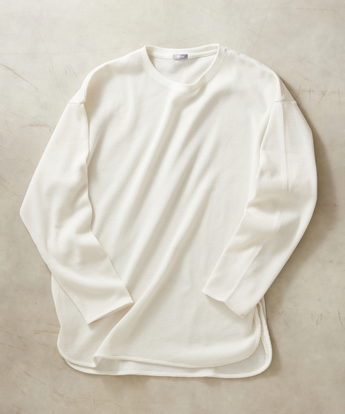 JOURNAL STANDARD relume（ジャーナルスタンダード　レリューム）の「レイヤードラウンド サーマルTシャツ（Tシャツ/カットソー・メンズ・チャコールグレー/グレー/アイボリー/ホワイト×ホワイト・SMALL/MEDIUM/LARGE）」の3枚目の写真