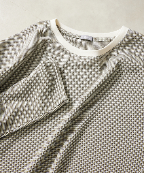 JOURNAL STANDARD relume（ジャーナルスタンダード　レリューム）の「レイヤードラウンド サーマルTシャツ（Tシャツ/カットソー・メンズ・チャコールグレー/グレー/アイボリー/ホワイト×ホワイト・SMALL/MEDIUM/LARGE）」の2枚目の写真