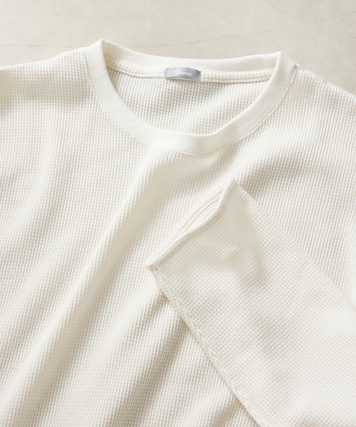 JOURNAL STANDARD relume（ジャーナルスタンダード　レリューム）の「レイヤードラウンド サーマルTシャツ（Tシャツ/カットソー・メンズ・チャコールグレー/グレー/アイボリー/ホワイト×ホワイト・SMALL/MEDIUM/LARGE）」の7枚目の写真