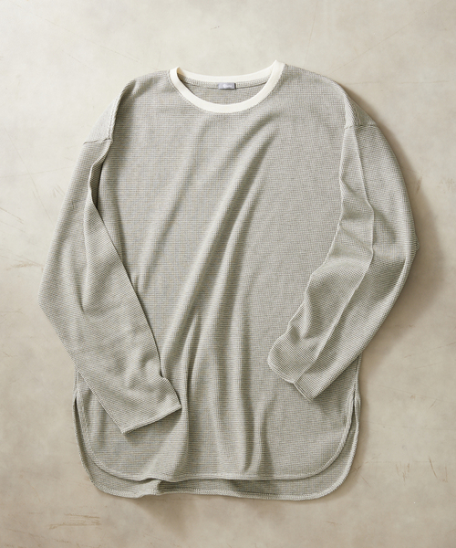 JOURNAL STANDARD relume（ジャーナルスタンダード　レリューム）の「レイヤードラウンド サーマルTシャツ（Tシャツ/カットソー・メンズ・チャコールグレー/グレー/アイボリー/ホワイト×ホワイト・SMALL/MEDIUM/LARGE）」の11枚目の写真