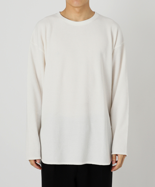 JOURNAL STANDARD relume（ジャーナルスタンダード　レリューム）の「レイヤードラウンド サーマルTシャツ（Tシャツ/カットソー・メンズ・チャコールグレー/グレー/アイボリー/ホワイト×ホワイト・SMALL/MEDIUM/LARGE）」の5枚目の写真