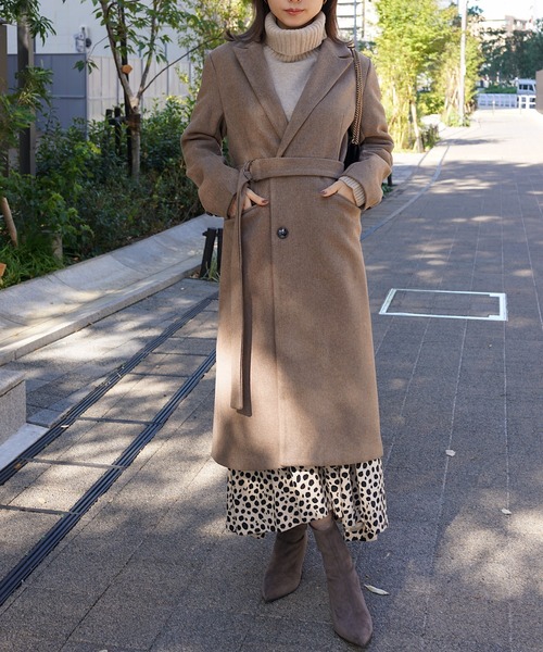 Mela(メラ)の「SLIM LONG CHESTER COAT(チェスターコート・レディース・ブラック/ベージュ・FREE)」の9枚目の写真