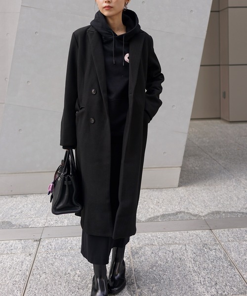 Mela(メラ)の「SLIM LONG CHESTER COAT(チェスターコート・レディース・ブラック/ベージュ・FREE)」の11枚目の写真