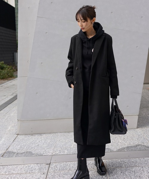 Mela(メラ)の「SLIM LONG CHESTER COAT(チェスターコート・レディース・ブラック/ベージュ・FREE)」の22枚目の写真