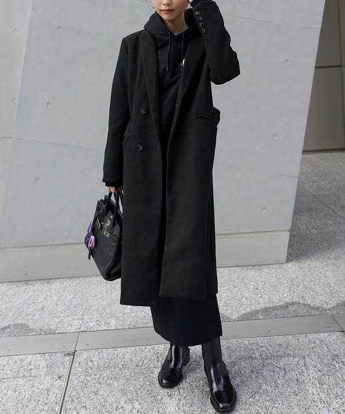 Mela(メラ)の「SLIM LONG CHESTER COAT(チェスターコート・レディース・ブラック/ベージュ・FREE)」の10枚目の写真