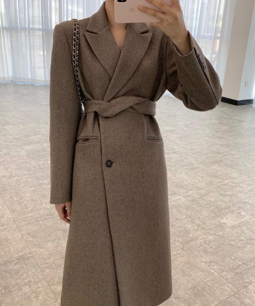 Mela(メラ)の「SLIM LONG CHESTER COAT(チェスターコート・レディース・ブラック/ベージュ・FREE)」の3枚目の写真