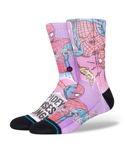 MARVEL(マーベル)の「【STANCE/スタンス】SPIDEY SENSES ●MARVEL(マーベル)コラボモデル スパイダーマン(ソックス/靴下・メンズ・マジェンタ・LARGE)」の1枚目の写真