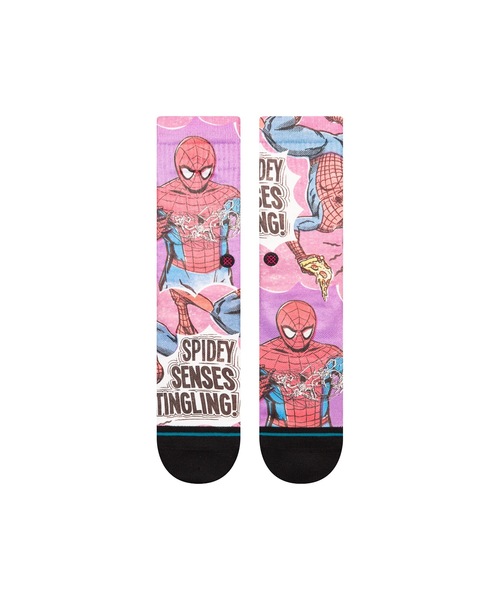 MARVEL(マーベル)の「【STANCE/スタンス】SPIDEY SENSES ●MARVEL(マーベル)コラボモデル スパイダーマン(ソックス/靴下・メンズ・マジェンタ・LARGE)」の4枚目の写真