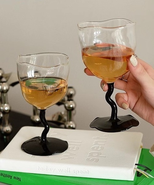 Made in I（メイドインアイ）の「mid-century uneven shaped glass（グラス/マグカップ/タンブラー・レディース・ブラック/オレンジ系その他/クリア・FREE）」の16枚目の写真