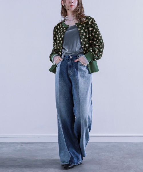 osharewalker（オシャレウォーカー）の「【廃盤】【ZOZO限定】『レトロフラワージャカードニットカーディガン』（カーディガン/ボレロ・レディース・ブラウン/グリーン・FREE）」の9枚目の写真