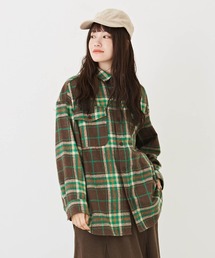 CUBE SUGAR | 起毛チェックビッグシャツ(シャツ/ブラウス)