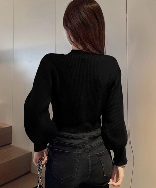 Miniministore（ミニミニストア）の「ショート丈 ニットトップスレディース秋冬（ニット/セーター・レディース・ブラック/アイボリー/レッド・フリー）」の10枚目の写真