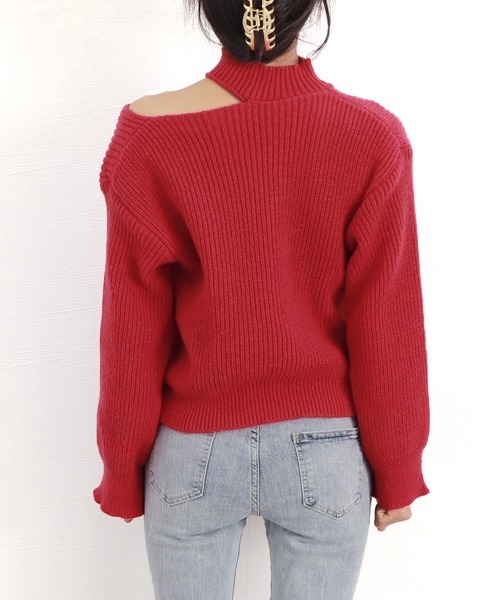 Miniministore（ミニミニストア）の「ショート丈 ニットトップスレディース秋冬（ニット/セーター・レディース・ブラック/アイボリー/レッド・フリー）」の17枚目の写真