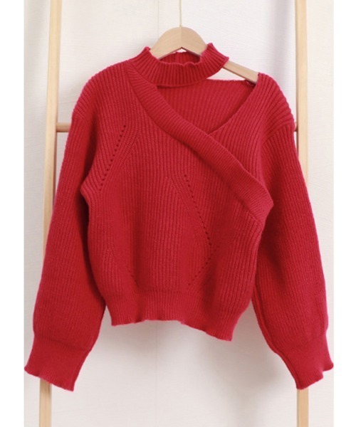 Miniministore（ミニミニストア）の「ショート丈 ニットトップスレディース秋冬（ニット/セーター・レディース・ブラック/アイボリー/レッド・フリー）」の18枚目の写真
