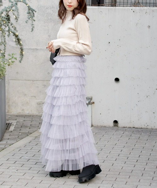 Chico（チコ）の「ティアードチュールロングスカート（スカート）」 - WEAR