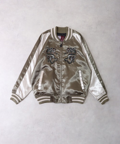 ACE(エース)の「ACE スカジャン(スカジャン・メンズ・カーキ/ブラック×シルバー/ブラック系その他/ピンク/ブラック×ゴールド/ブルー・M/L/LL)」の13枚目の写真