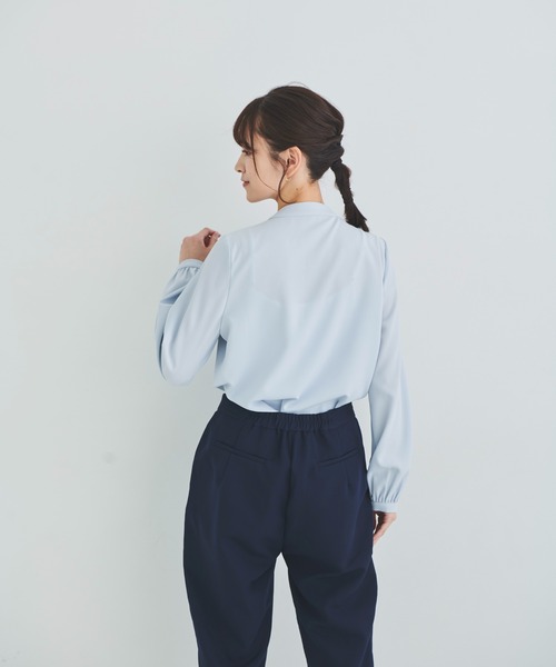 DRESS LAB(ドレスラボ)の「【手洗い可能】タックボウタイブラウス(シャツ/ブラウス・レディース・ホワイト/ピンクベージュ/ブルー・M/S/LL/L)」の17枚目の写真