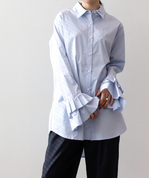 【セール】ラッフルタックスリーブブラウス（シャツ/ブラウス）｜Three Four Time（スリーフォータイム）