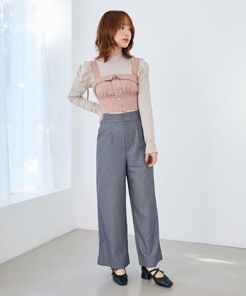 MAJESTIC LEGON(マジェスティックレゴン)の「Ladyライクパワショルトップス(Tシャツ/カットソー・レディース・ブラック/オフホワイト/ピンク・MEDIUM)」の12枚目の写真