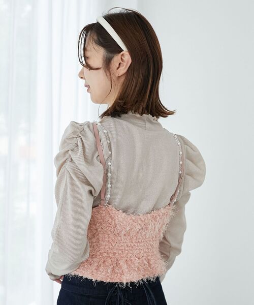 MAJESTIC LEGON(マジェスティックレゴン)の「Ladyライクパワショルトップス(Tシャツ/カットソー・レディース・ブラック/オフホワイト/ピンク・MEDIUM)」の9枚目の写真